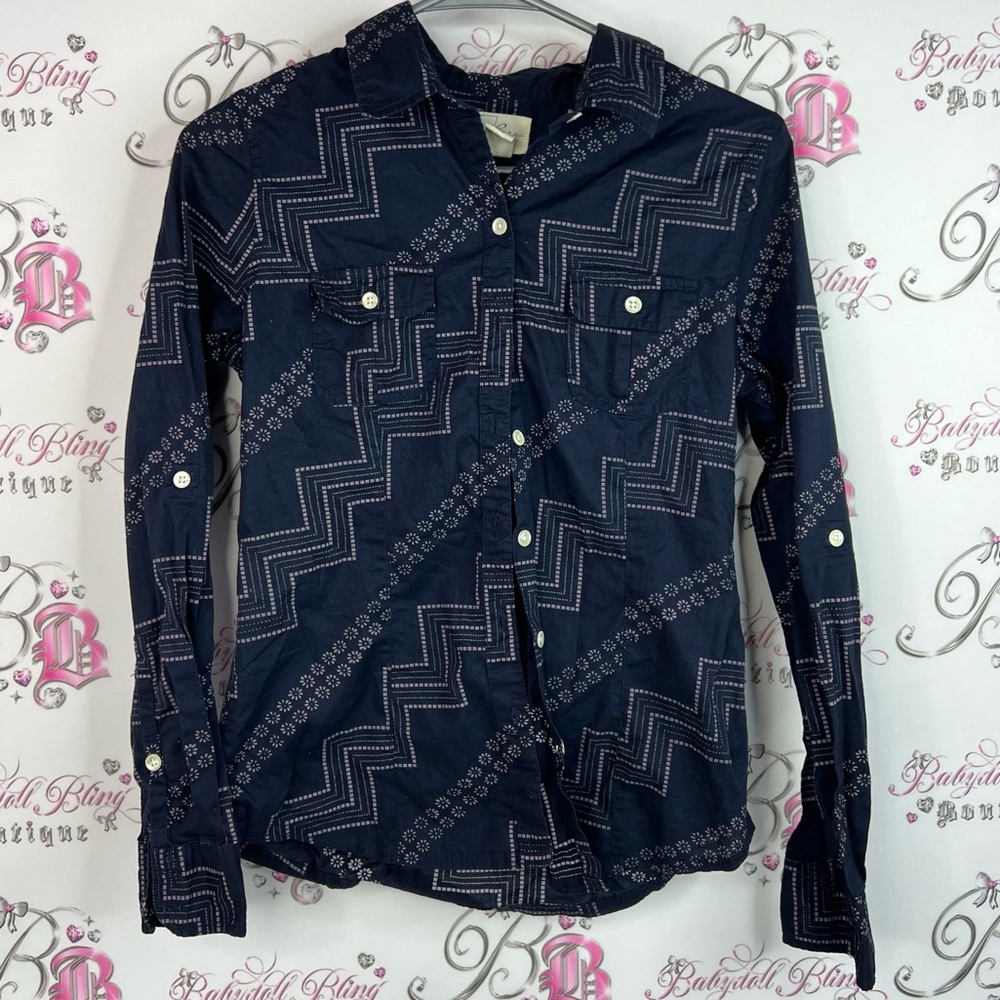 Levi's button up floral shirt collared Dark Blue and Purple Patterned Shirt